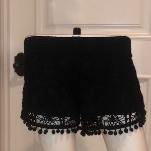 Black lace shorts